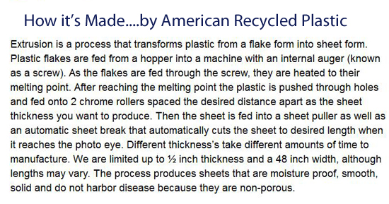 How plastic sheeting is made at American Recycled Plastic Inc