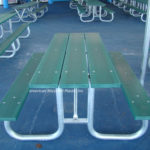 Pitcher Recycled Plastic Picnic Table Green Side View