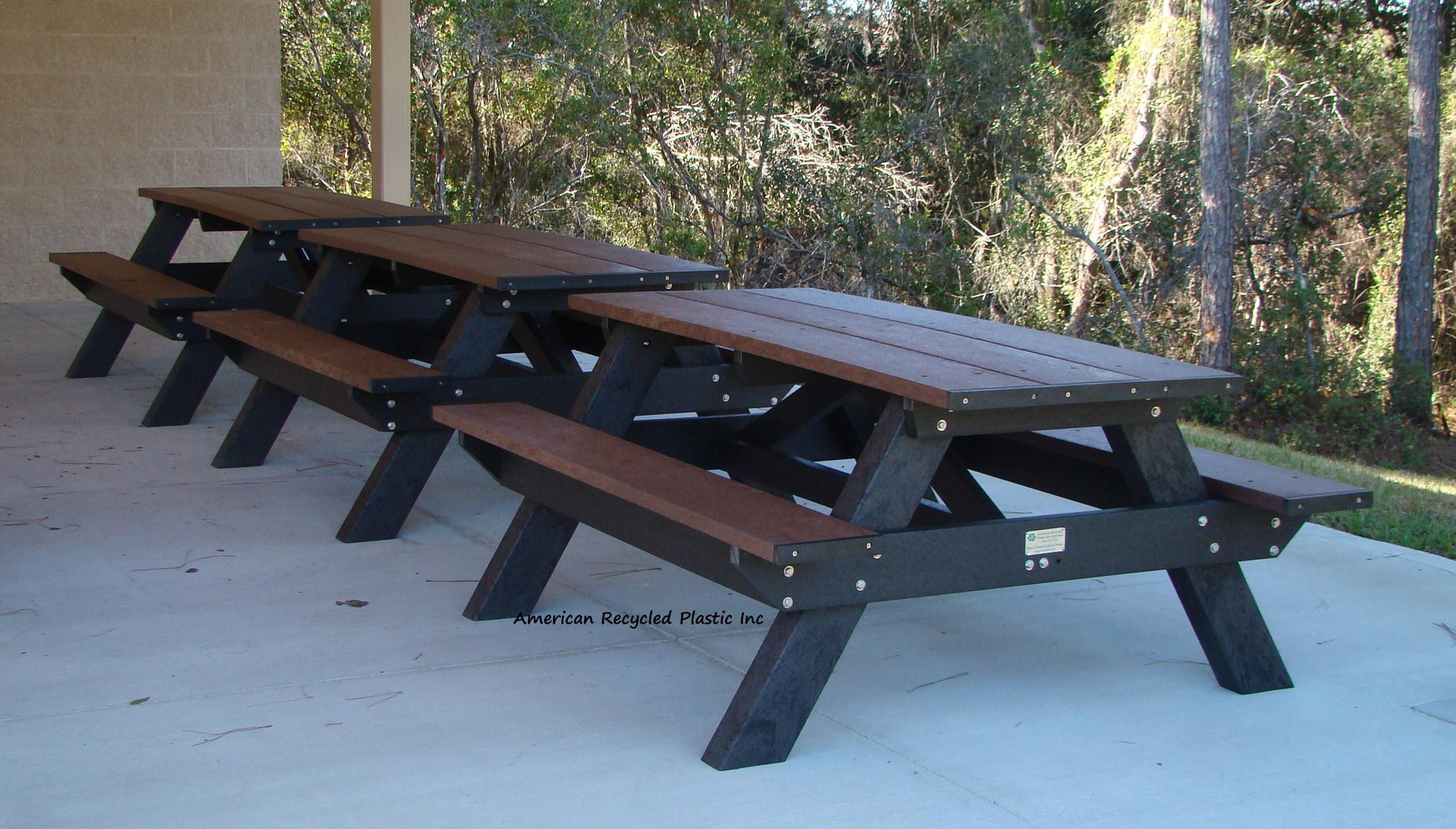 Recycled plastic picnic outlet benches