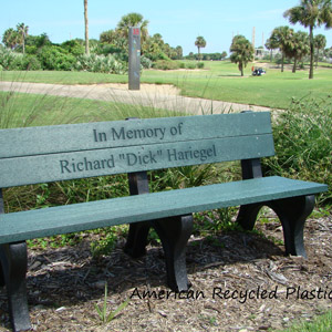 Golf Course Custom Memorial Deluxe Park Bench Engraved