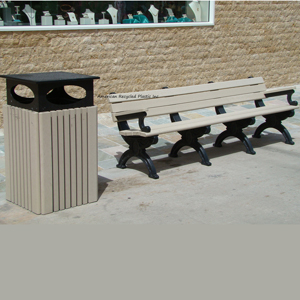 Benches and Waste Receptacles for Shopping Malls