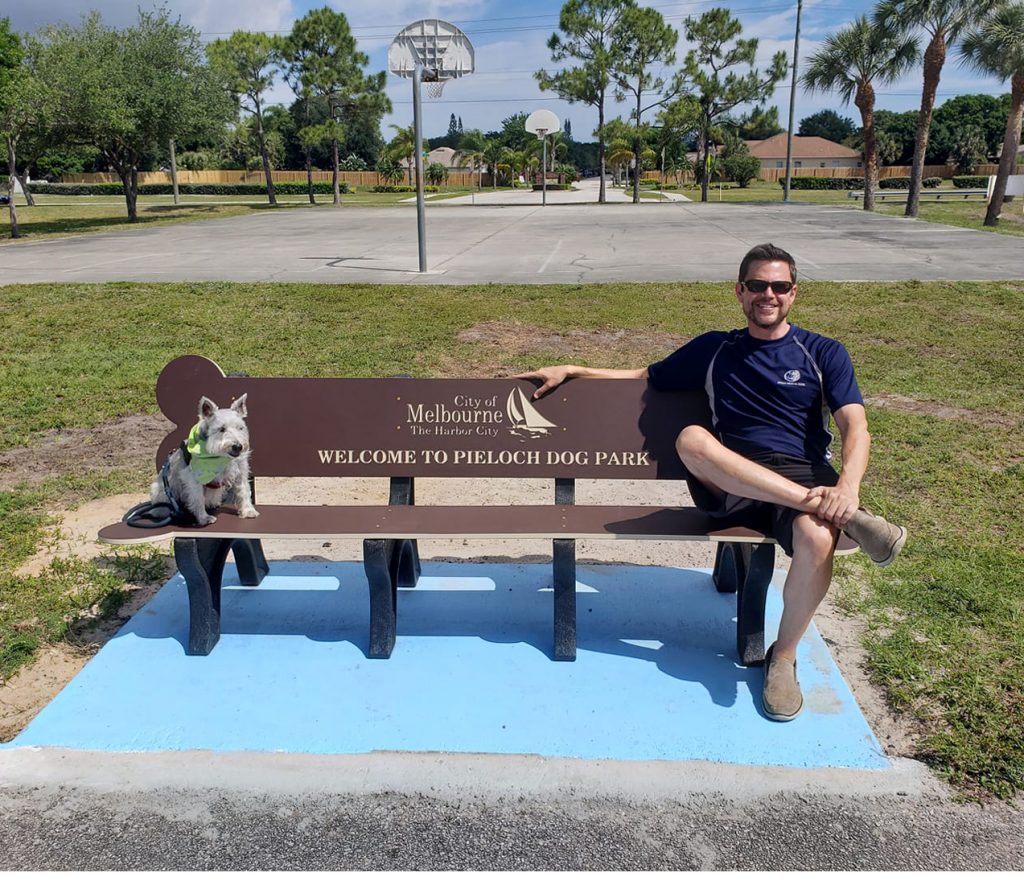 Dog Bone Bench for Dog Parks by American Recycled Plastic
