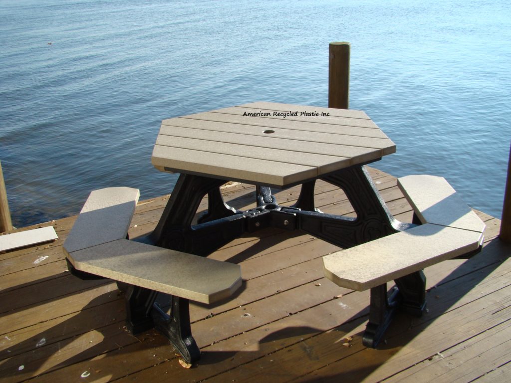 Hexagon Picnic Table Heritage by American Recycled Plastic