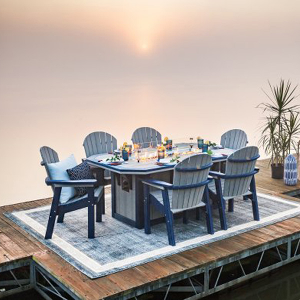 Fire Outdoor Dining Table, Outdoor Dining Table Sets With Fire Pit