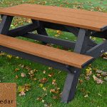 Standard Picnic Table 6' Cedar/Black by American Recycled Plastic