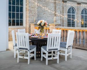 Dining Table Keystone Round 60" and Keystone Dining Chairs by American Recycled Plastic