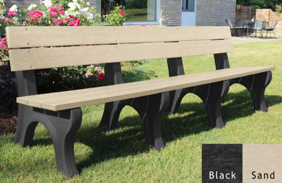 Deluxe Park Bench 8ft by American Recycled Plastic