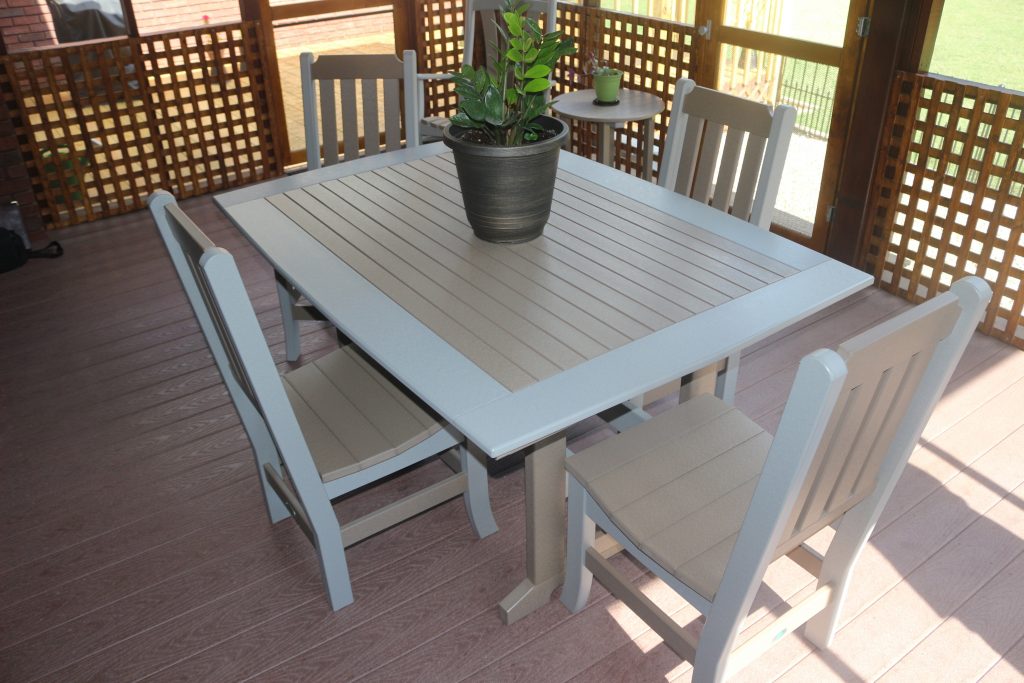 Great Bay Dining Table & Keystone Chairs by American Recycled Plastic