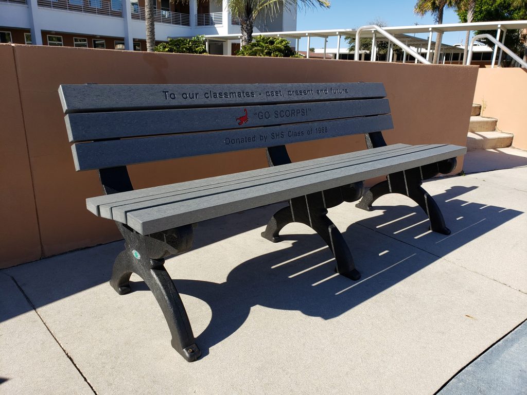 Engraved Arlington Bench in Charcoal by American Recycled Plastic