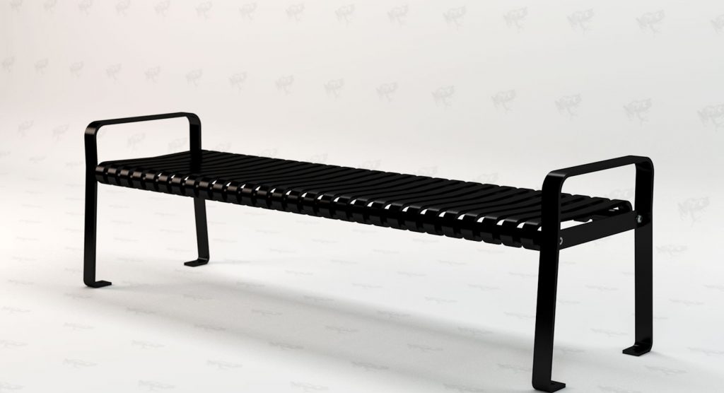 Aspen Black Metal Bench by American Recycled Plastic