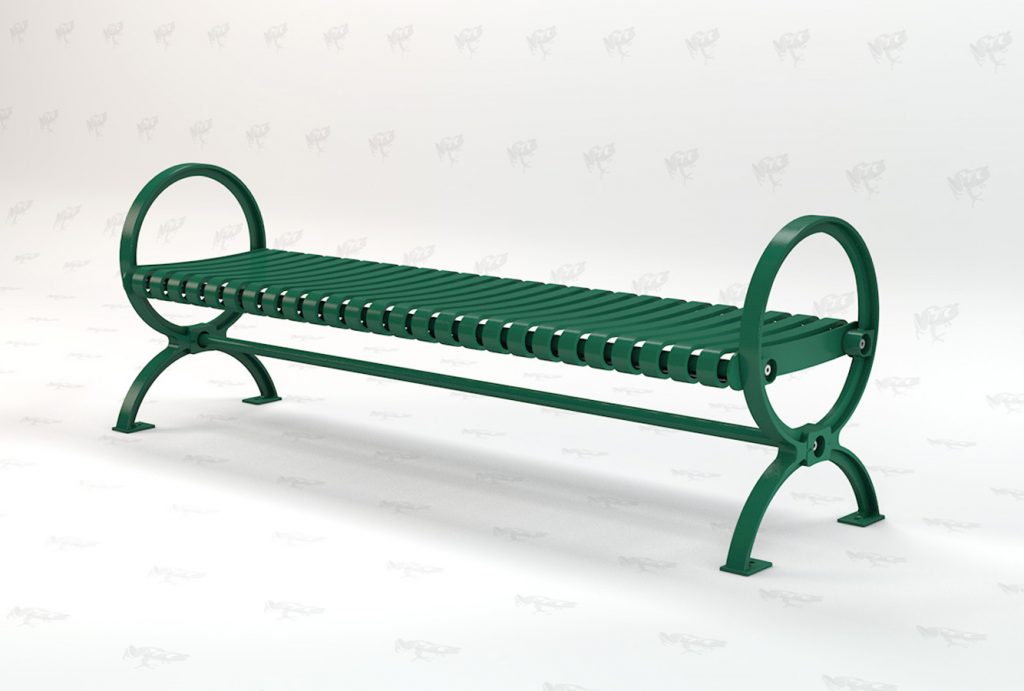 Wellington Backless Metal Bench by American Recycled Plastic