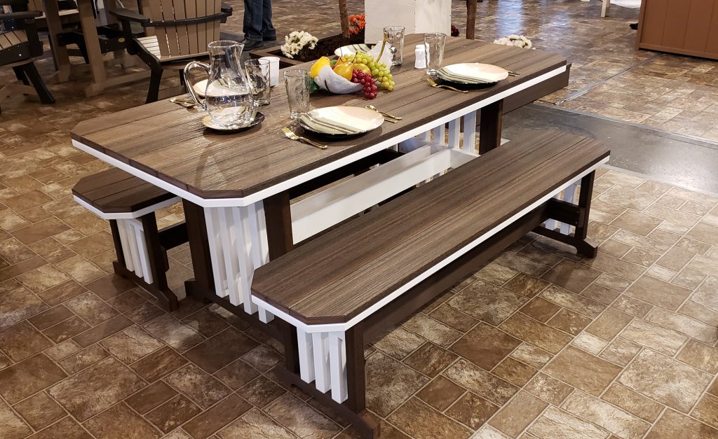 Mission Dining Table and Benches at American Recycled Plastic