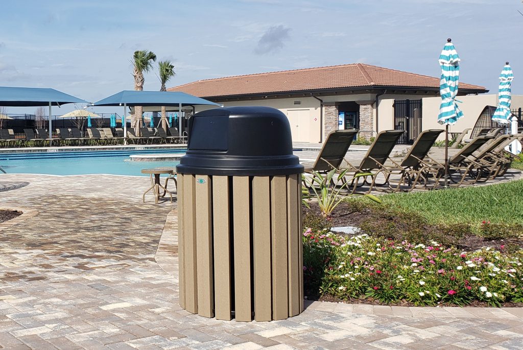 Heritage Waste Receptacle with Dome Top by American Recycled Plastic