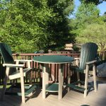 Great Bay Bar Dining Set Chair and Round 42" Table at American Recycled Plastic
