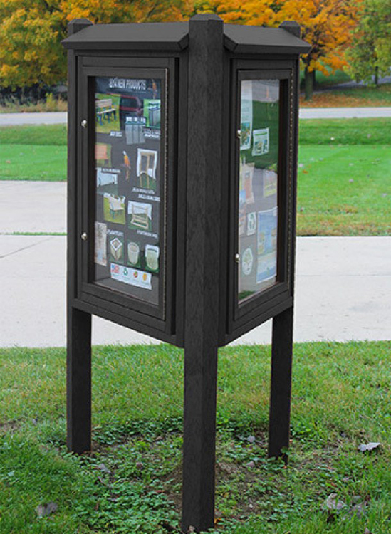 Three Sided Message Board Kiosk at American Recycled Plastic