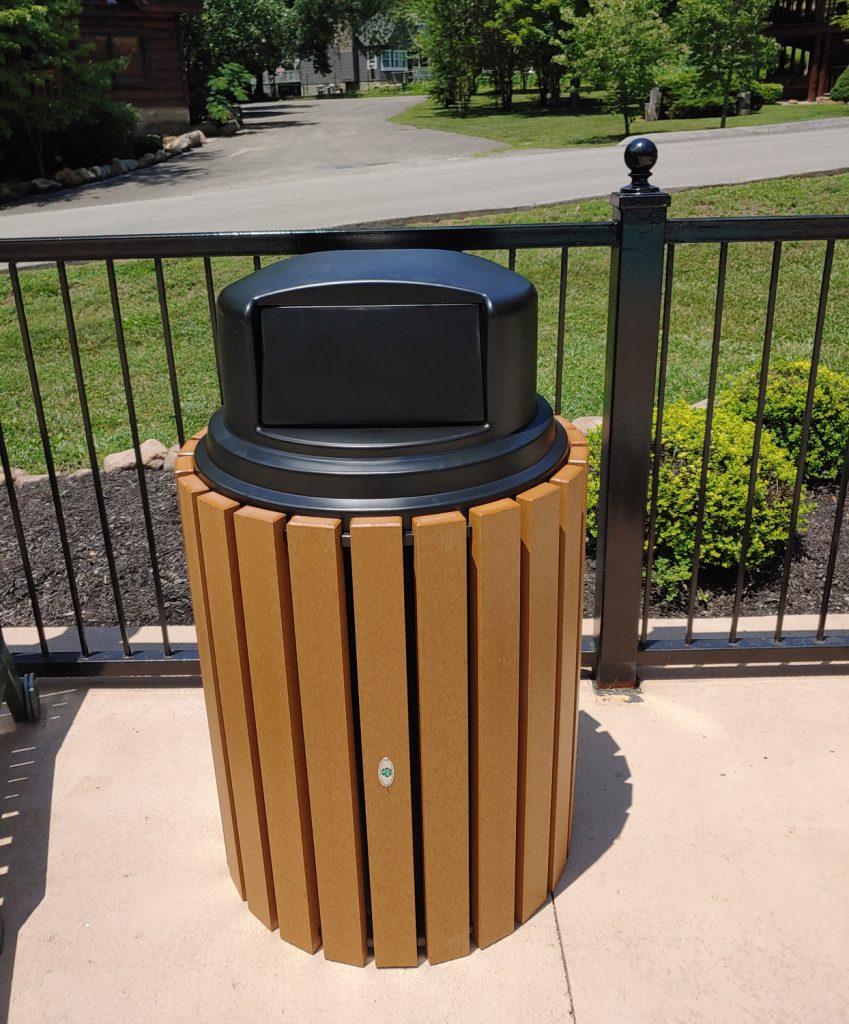 Heritage Round Waste Receptacle with Optional Dome Top by American Recycled Plastic