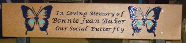 Custom Bench Engraving by American Recycled Plastic