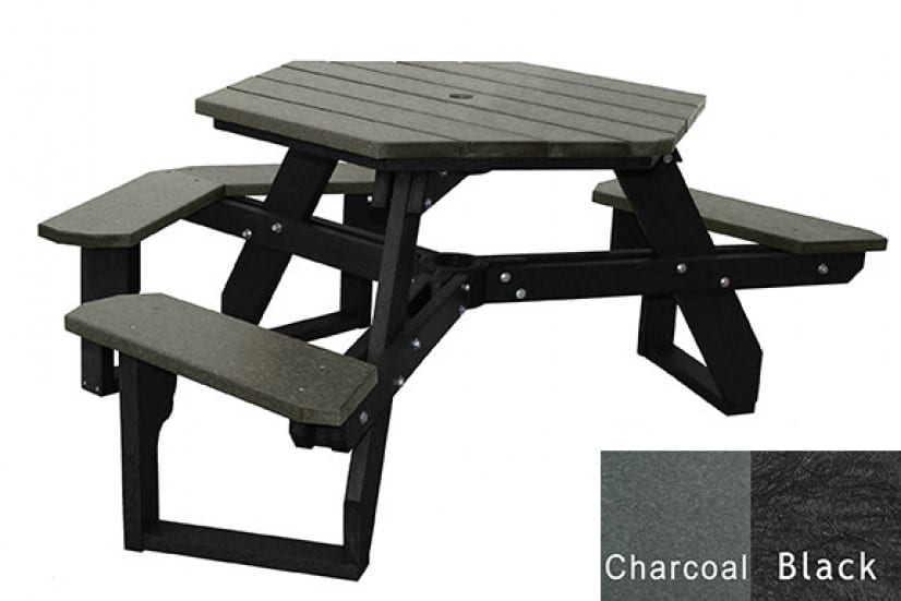 Classic Hexagon Open OHT Picnic Table at American Recycled Plastic
