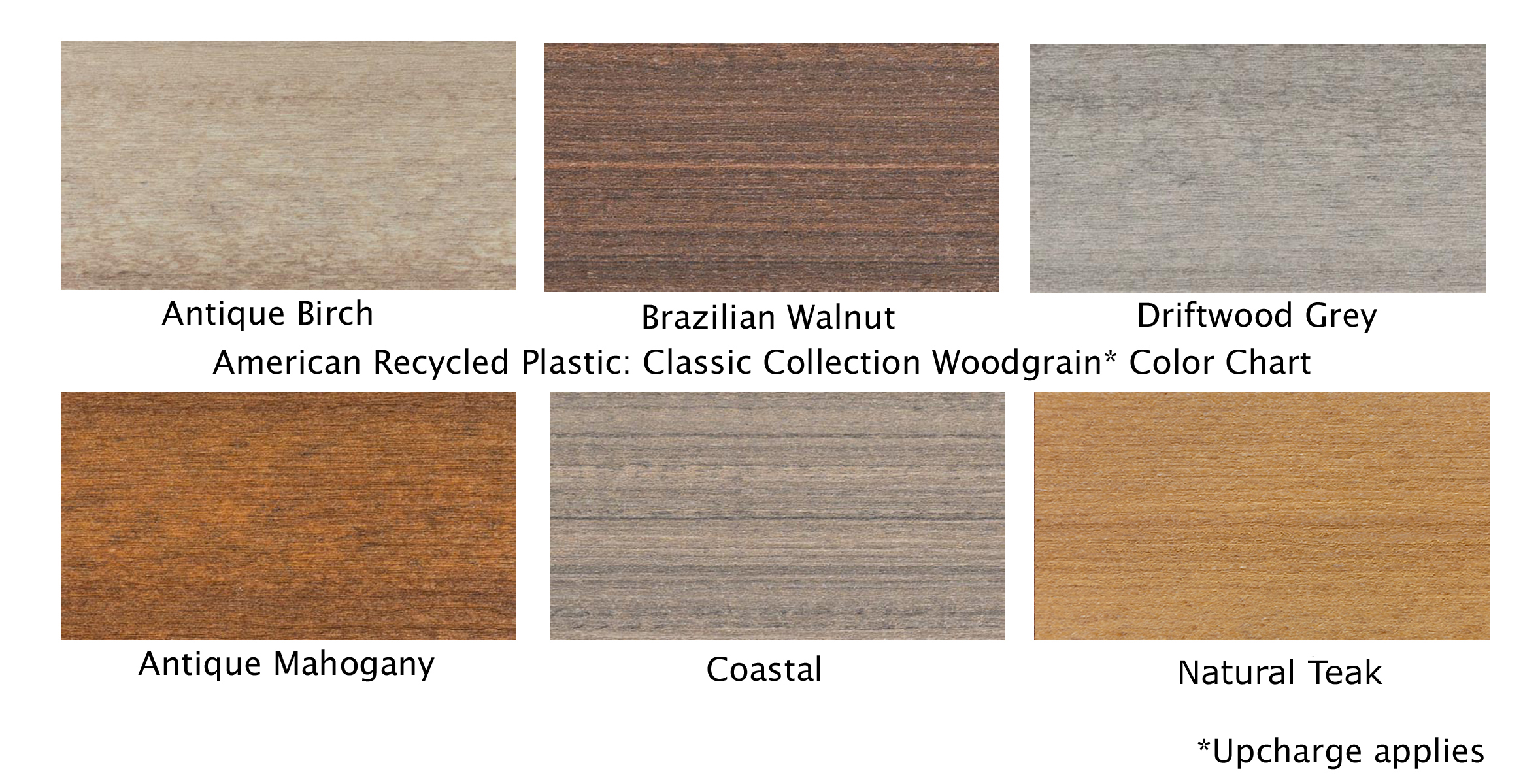 Classic Collection Premium Color chart at American Recycled Plastic